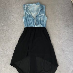 Hi-Lo sleeveless dress w/ elastic waist band